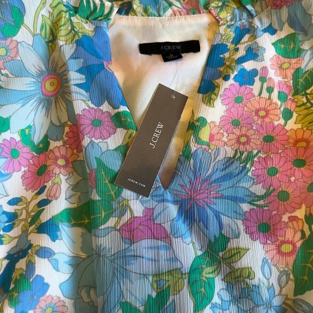 NWT J.Crew size S smocked ruffle midi dress in fairy floral